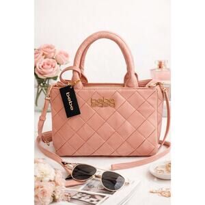 BEBE Everett Small Satchel in Blush Pink Crossbody Bag Purse NEW $99